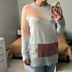 Pink and Grey Staccato Sweater